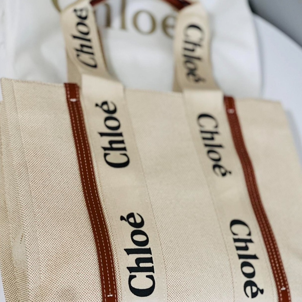 Chloe Cream and Brown Tote Bag